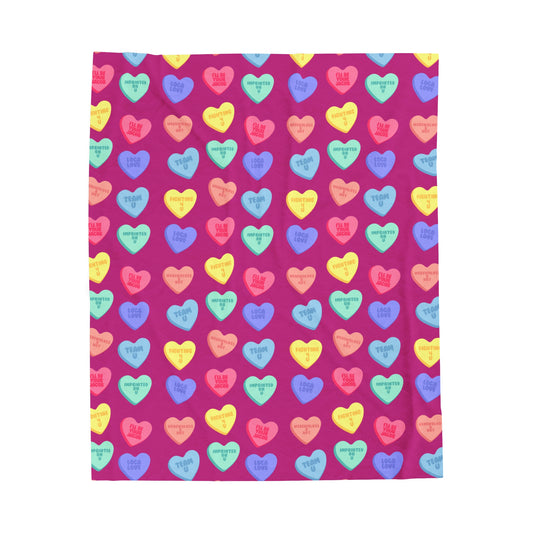 Twilight Inspired Valentine's Day Candy Heart Blanket - A Team Jacob Cozy, Romantic Throw For Fans