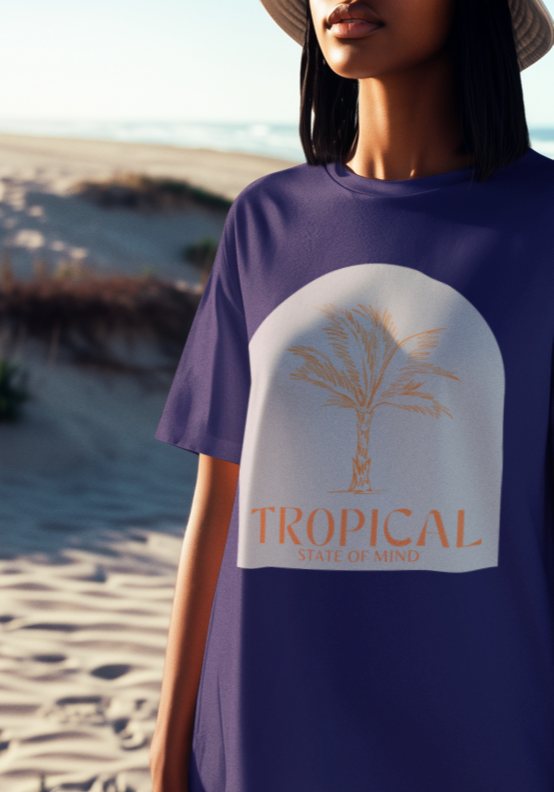 Tropical State of Mind T-shirt - because paradise is just a shirt away! 🌞🌴