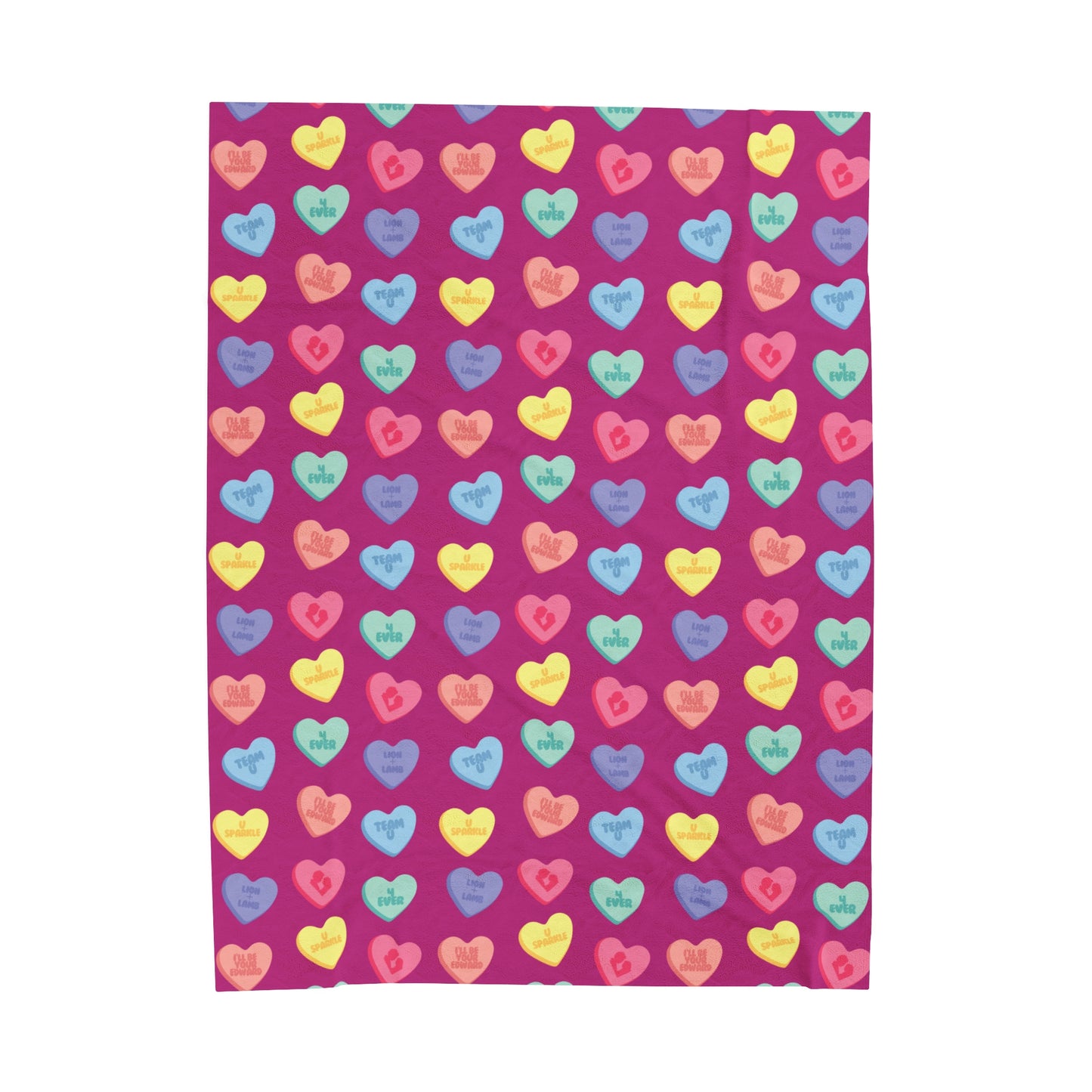 Twilight Inspired Valentine's Day Candy Heart Blanket - A Team Edward Cozy Romantic Throw For Fans