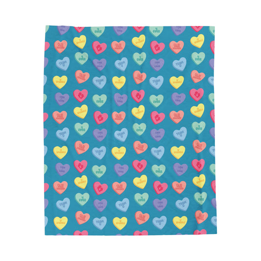 Twilight Inspired Valentine's Day Candy Heart Blanket - A Team Edward Cozy Romantic Throw For Fans