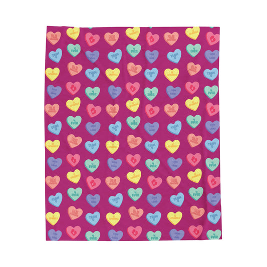 Twilight Inspired Valentine's Day Candy Heart Blanket - A Team Edward Cozy Romantic Throw For Fans