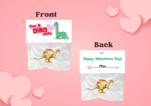 Print and Cut DINO-mite Valentine bag toppers