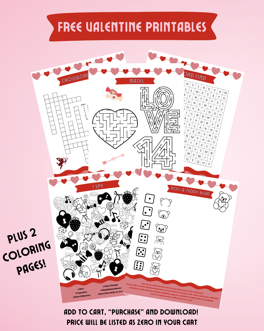 FREE Valentine's Day-themed activity sheets